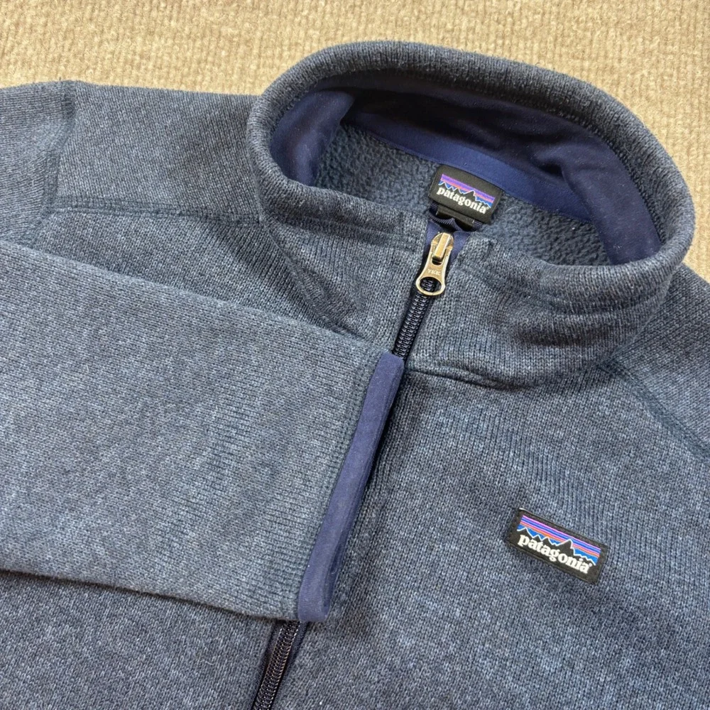 Patagonia Navy Blue Better Sweater Full‎ Zip Jacket Youth Size XL 65731
